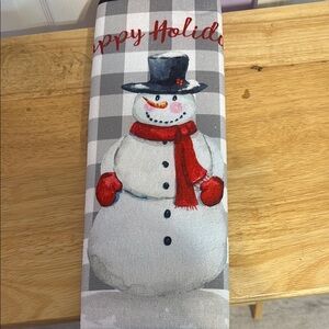 Cuisinart Red and Gray Holiday Dish Drying Mat Snowman Design